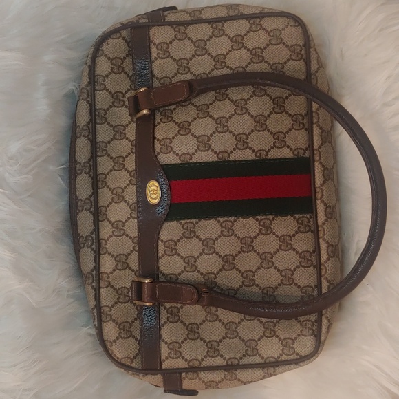 Authentic Vintage Gucci GG Monogram Supreme Sherry Web Ophidia Boston Shoulder - Picture 10 of 10
